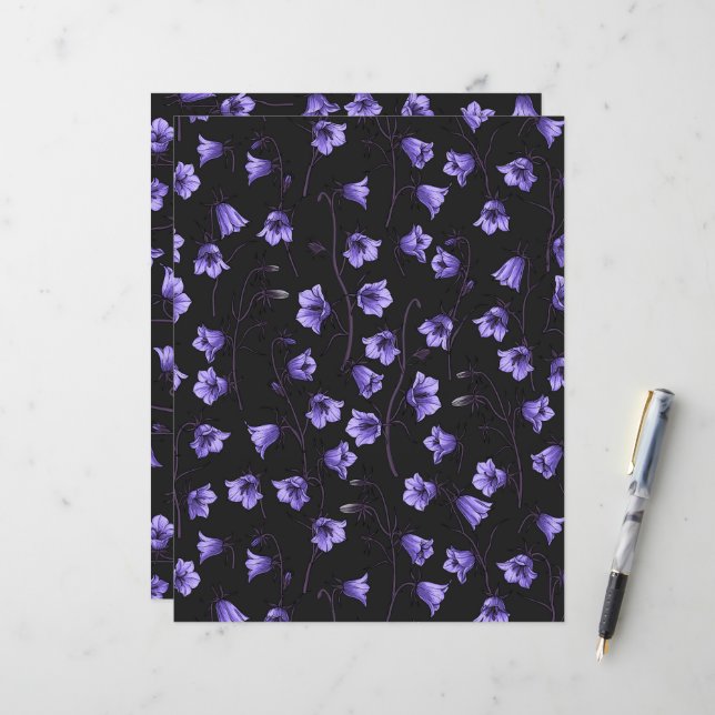 Bluebells, Harebells, Blumen (Vorderseite/Rückseite Beispiel)