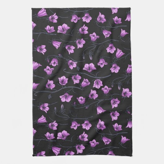 Bluebells, Harebells, Blumen 2 Geschirrtuch (Vertikal)