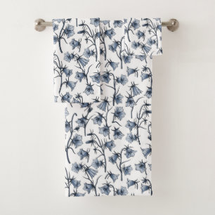 Bluebells, Harebells, Blumen Badhandtuch Set
