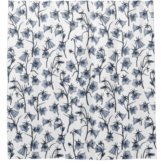 Bluebells, Harebells, Blumen Duschvorhang (Vorderseite)