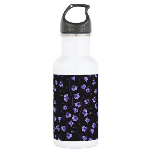 Bluebells, Harebells, Blumen Edelstahlflasche (Vorderseite)
