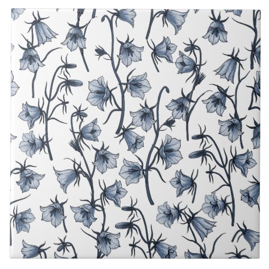 Bluebells, Harebells, Blumen Fliese (Vorderseite)