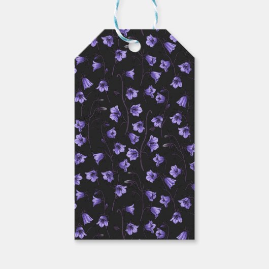 Bluebells, Harebells, Blumen Geschenkanhänger (Vorderseite)