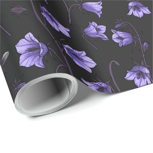 Bluebells, Harebells, Blumen Geschenkpapier (Rolleneckpunkt)