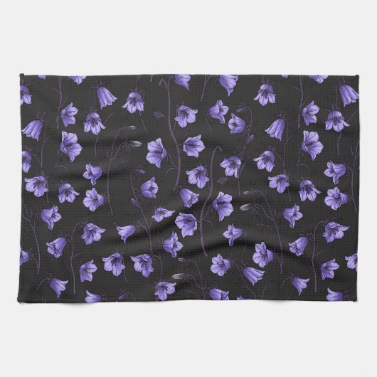 Bluebells, Harebells, Blumen Geschirrtuch (Horizontal)
