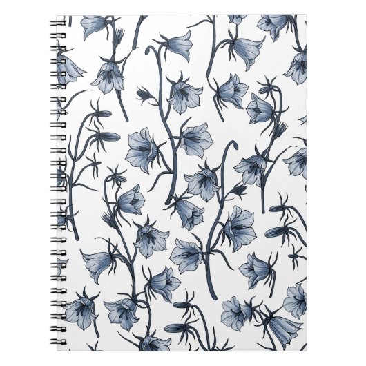 Bluebells, Harebells, Blumen Notizblock (Vorderseite)