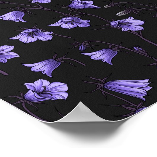 Bluebells, Harebells, Blumen Poster (Ecke)