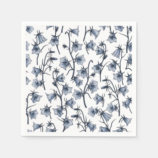 Bluebells, Harebells, Blumen Serviette (Vorderseite)