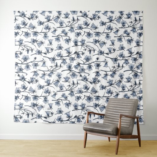 Bluebells, Harebells, Blumen Wandteppich (Beispiel (Horizontal))