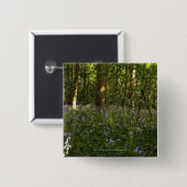Bluebells in einem Wald Button (Vorne & Hinten)