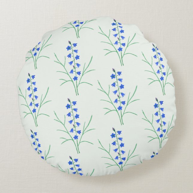 Bluebells Palest Green Round Pillow Rundes Kissen (Rückseite)