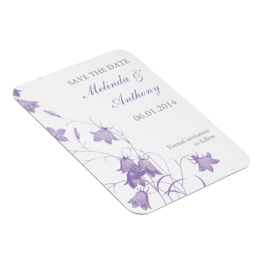 Bluebells - Save the Date Lila Magnet (Rechte Seite)