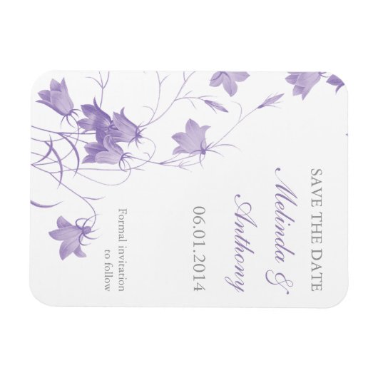 Bluebells - Save the Date Lila Magnet (Horizontal)