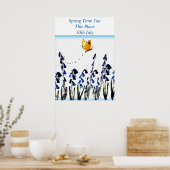 Bluebells Schmetterling Blumenart Poster (Küche)
