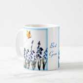 Bluebells-Schmetterling mit Blumen Zweifarbige Tasse (Vorderseite Links)