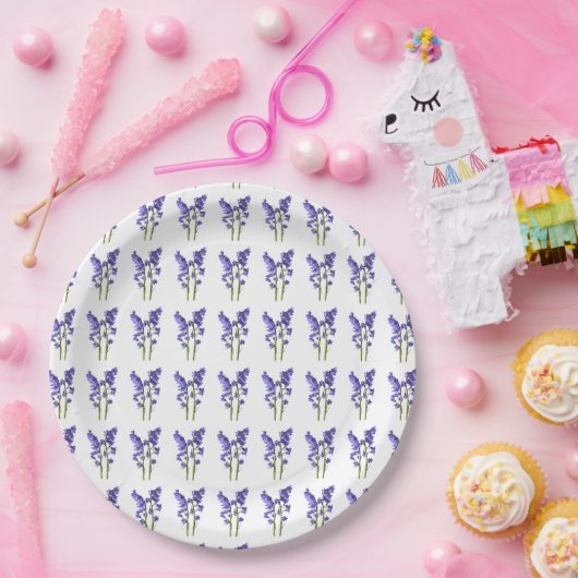 Bluebells Stoffmuster Muster Abendplatte Pappteller (Party)