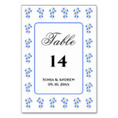 Bluebells Tischnummer (Rückseite)