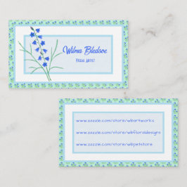 Bluebells und Blue Crocuses Pastel Business Card Telefonnummerkarte