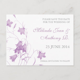 Bluebells - Violet Save the Date Postkarte