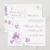 Bluebells - Violet Save the Date Postkarte (Vorne/Hinten)
