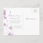 Bluebells - Violet Save the Date Postkarte (Rückseite)