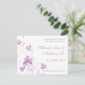 Bluebells - Violet Save the Date Postkarte (Stehend Vorderseite)