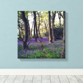 Bluebells Wald Bloral modern elegant Beautiful Leinwanddruck (Insitu (Holzboden))