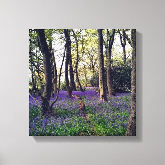 Bluebells Wald Bloral modern elegant Beautiful Leinwanddruck (Vorderseite)