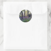 Bluebells Wald Bloral modern elegant Beautiful Runder Aufkleber (Tasche)