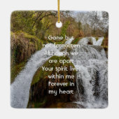 Bluebells Waterfall Landscape  Memorial Keepsake  Keramikornament (Rückseite)