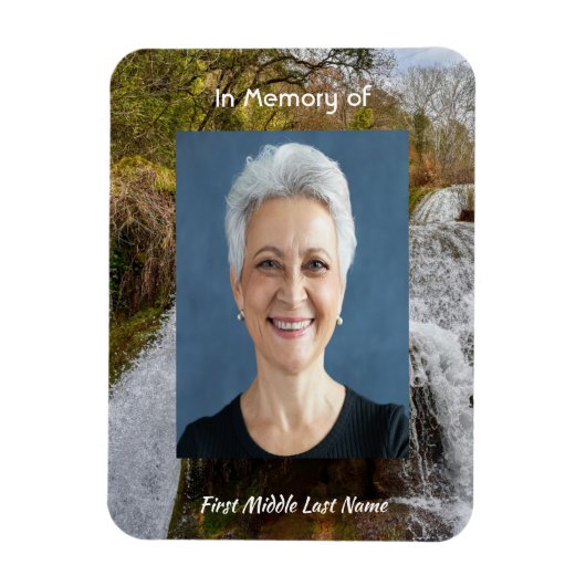 Bluebells Waterfall Landscape   Memorial Keepsake  Magnet (Vertikal)