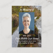 Bluebells Waterfall Landscape  Memorial Keepsake  Visitenkarte (Vorderseite)