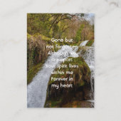 Bluebells Waterfall Landscape  Memorial Keepsake  Visitenkarte (Rückseite)