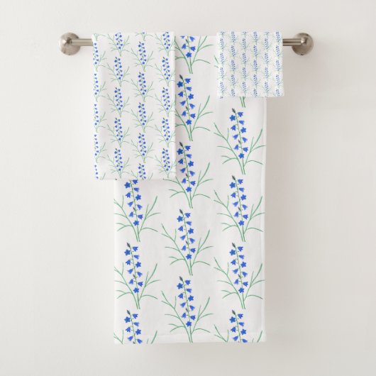 Bluebells White Badhandtuch Set (Insitu)