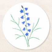 Bluebells White Round Untersetzer (Vorderseite)