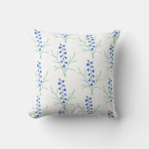 Bluebells White Throw Kissen
