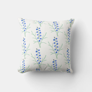 Bluebells White Throw Kissen