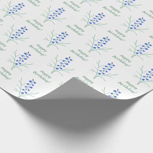 Bluebells Wrapping Paper mit Text Geschenkpapier (Ecke)