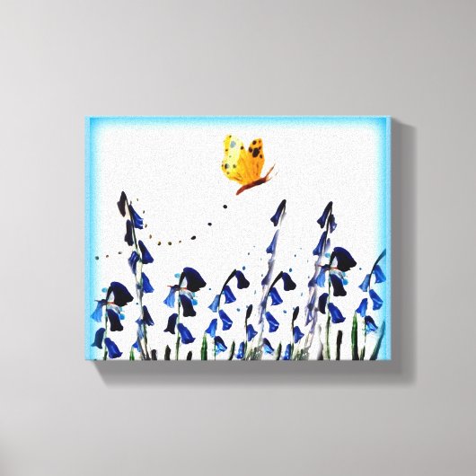 Bluebells Yellow Butterfly Leinwanddruck (Vorderseite)