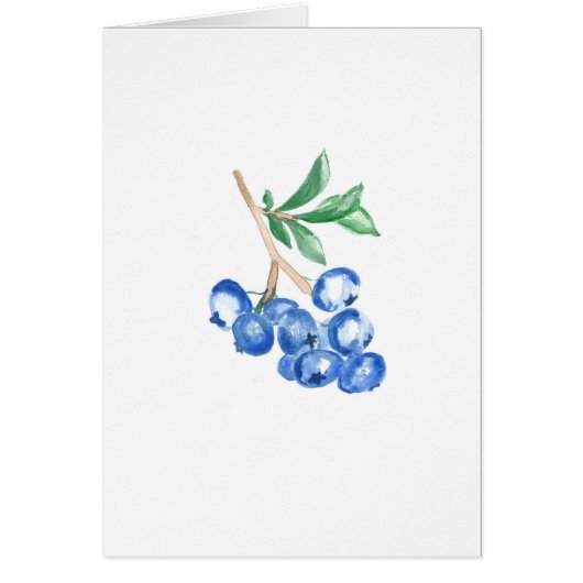 Blueberries Aquarell Print Grußkarte (Vorne)