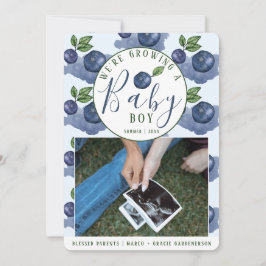 Blueberries Baby Boy Pregnancy Einladung