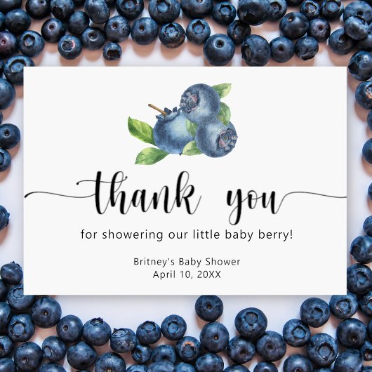 Blueberries baby shower - thank you dankeskarte