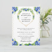 Blueberries Blueberries Blumenschraube Einladung (Stehend Vorderseite)