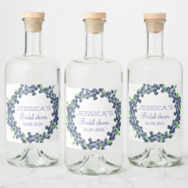 Blueberries Blueberry Frucht Brautparty Party Alkoholflaschenetikett