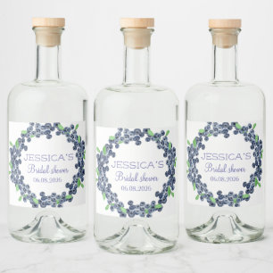 Blueberries Blueberry Frucht Brautparty Party Alkoholflaschenetikett
