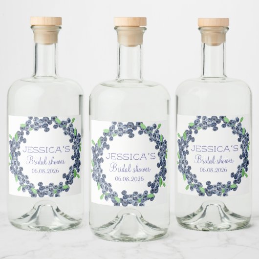 Blueberries Blueberry Frucht Brautparty Party Alkoholflaschenetikett (Flaschen)