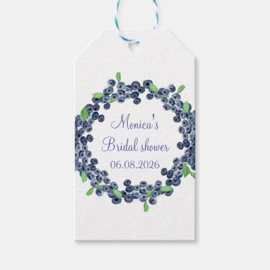 Blueberries Blueberry Frucht Brautparty Party Geschenkanhänger (Vorderseite)