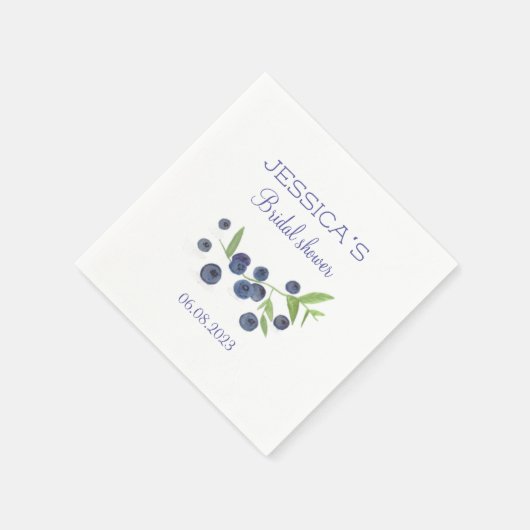 Blueberries Blueberry Frucht Brautparty Party Serviette (Ecke)