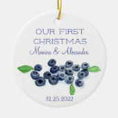 Blueberries Blueberry Frucht Hochzeit Weihnachten Keramik Ornament (Vorne)