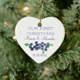 Blueberries Blueberry Frucht Hochzeit Weihnachten Keramik Ornament